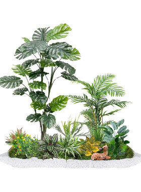 餐厅仿真植物造景绿植大型室内户外仿生热带景观组合高端轻奢装饰
