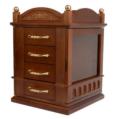 复古实木多层抽屉首饰盒