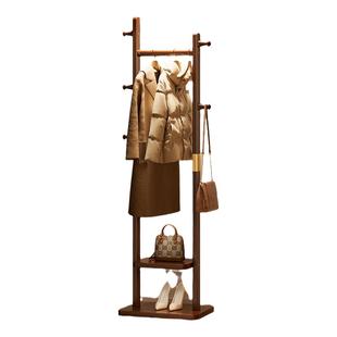 不占空间的挂衣架落地卧室小型实木衣帽架新款房间晚上放衣服神器