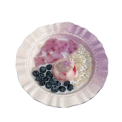 渐变紫陶瓷8.5寸深盘家用菜盘