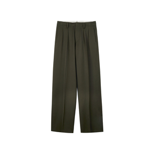 LESS绵羊毛裤子女简约休闲宽松直筒西装裤2N0E13340