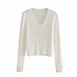 毛衣V领长袖套头上衣JK毛衣套装V领套头班服刺绣长袖针织衫