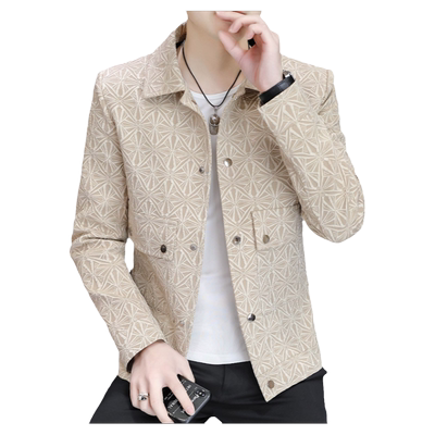 翻领男士夹克春秋修身