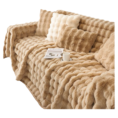 冬季加厚兔毛绒沙发盖布2025新款