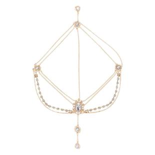 敦煌异域风多层水钻链条发饰希腊古风额头链头饰钱币流苏腰链旅拍