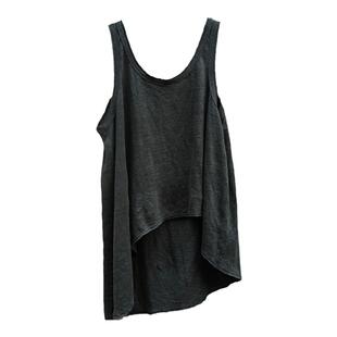 不对称下摆~慵懒背心夏季亚麻上衣内搭针织吊带 InchLim