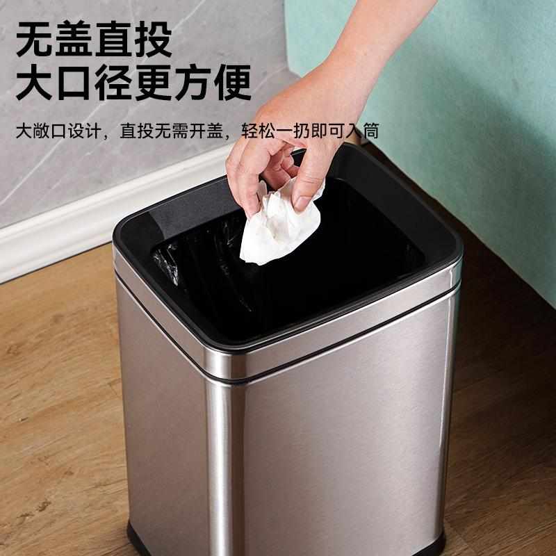 不锈钢扔垃圾桶家用2022新款客厅轻奢卧室客房桶酒店专用KTV高档