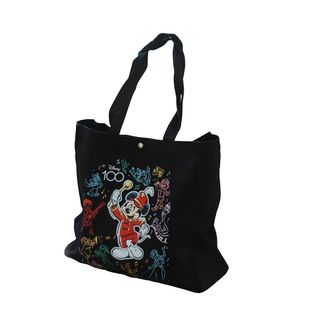 周年纪念款米奇帆布单肩包女可爱卡通休闲黑色大容量环保袋购物袋