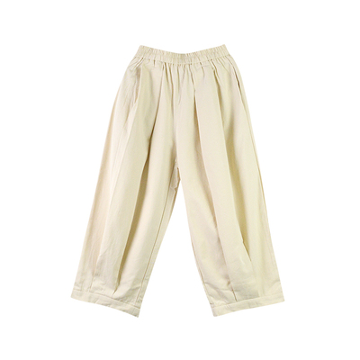 米色阔口裤春秋装女装九分裤子