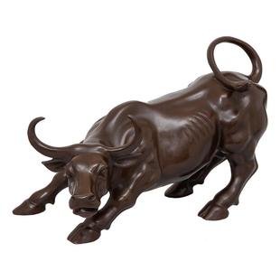 华尔街牛摆件炒股市涨旺办公室职场铜工艺品开业礼品十二生肖牛