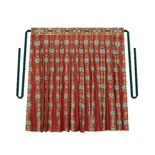 织造司[嫣红]新中式汉元素v领衬衫上衣一片式九破裙