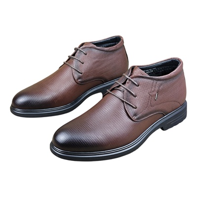 头层牛皮商务休闲皮鞋男棉鞋