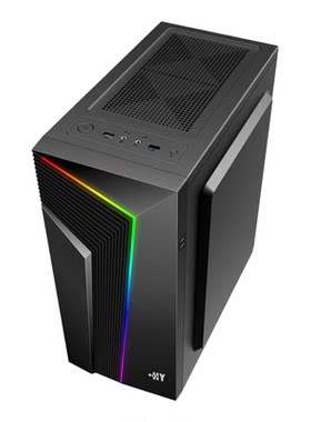 现代天影组装电脑机箱台式机全侧透明大板RGB灯条diy