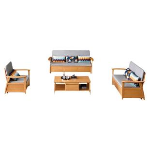 榉木高箱沙发三四人位客厅实木储物沙发贵妃组合冬夏两用箱体现代