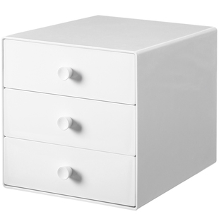 霜山桌面收纳盒抽屉式办公室多层收纳柜化妆品置物架杂物整理盒