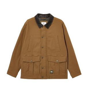 绫致杰克琼斯男装冬季字母印花时尚休闲做旧翻领棉服棉衣外套