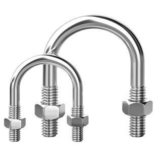 201不锈钢U型螺栓U形螺丝夹管管卡管夹固定卡扣套装M6M8M10M12mm