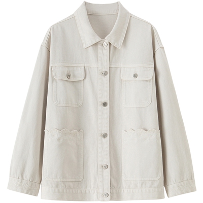 【100%棉】BANANA BABY2026年春新款甜酷风刺绣牛仔外套工装夹克