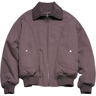 STILLYOU复古街头帅气针织高领防风飞行夹克棉服短款宽松绗棉外套