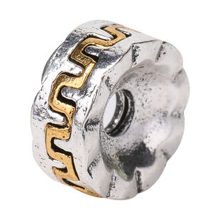 藏银复古双色隔片 手工diy串珠文玩佛珠百香佛手配件中式精致隔珠