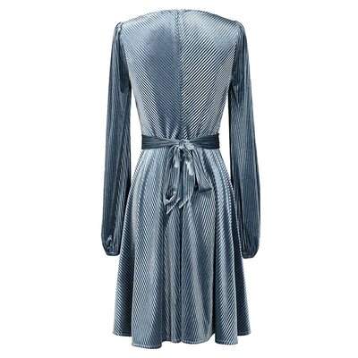 光泽感莫兰迪缎面纯色连衣裙女装