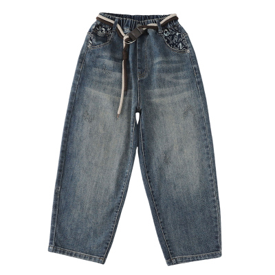 男童秋冬加绒中大童牛仔裤