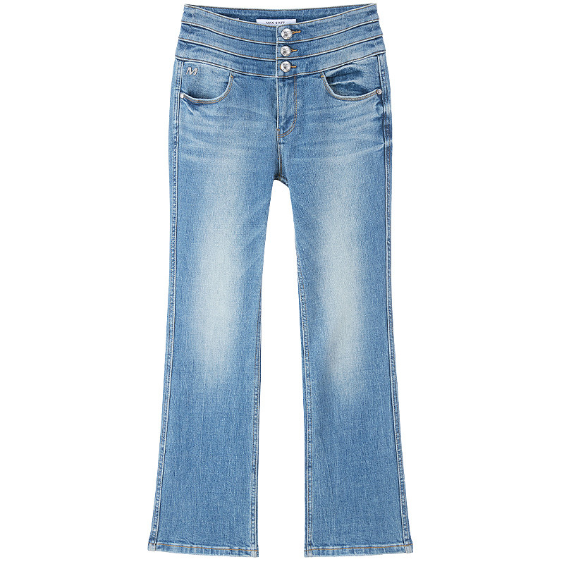 Miss Sixty牛仔裤复古显瘦女三环高腰九分微喇叭裤百搭广角裤