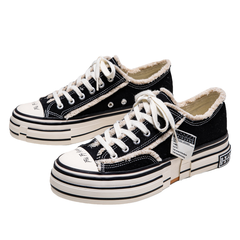 小众帆布鞋男鞋厚底解构原创设计感女鞋情侣滑板鞋日系新款乞丐鞋