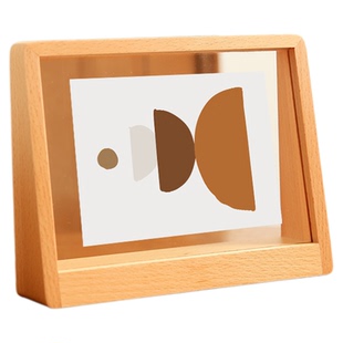 亚克力实木相框摆台创意梯形6寸六7七8八10 照片摆件画框装裱空框