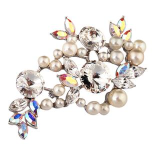 法国Eternelle奥地利水晶胸针 气质个性丝巾扣胸花双用毛衣链吊坠