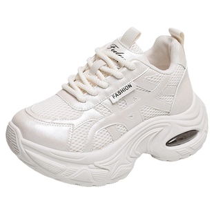 显脚小码34松糕厚底老爹鞋女春季2026新款小个子增高休闲运动鞋子