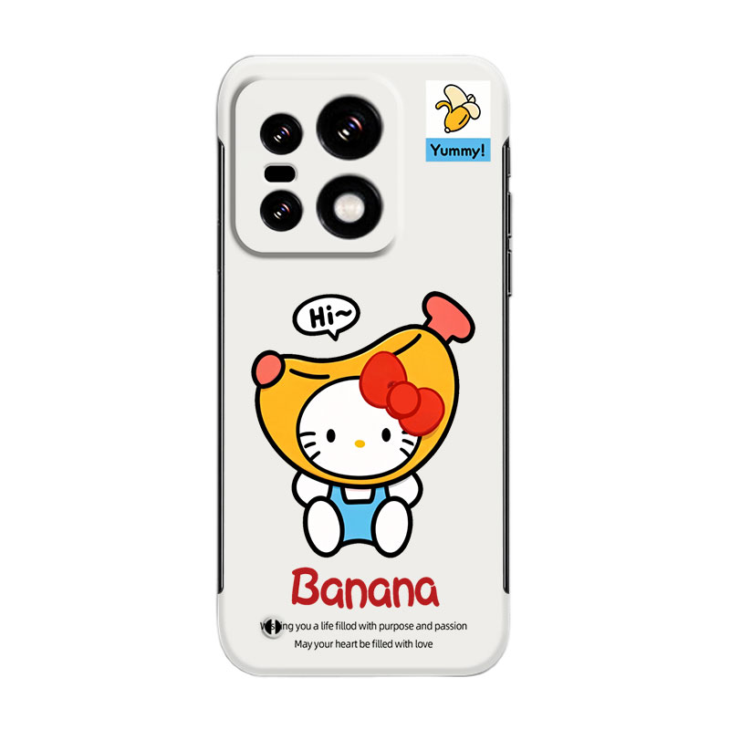 适用于1加15手机壳OnePlus13T简约香蕉猫咪个性ACE5PRO超薄无边框1+ACE3不顶膜12新款Ace5至尊版半包保护硬壳