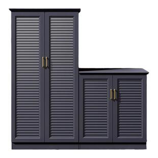 入户门外鞋柜铝合金全铝防水防晒门口室外过道电梯口储物柜收纳柜