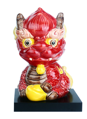 陶瓷国潮瑞兽麒麟摆件故宫风