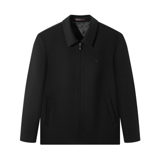 【羊毛桑蚕丝】柒牌男士毛呢大衣2025冬新款商务行政夹克呢子外套