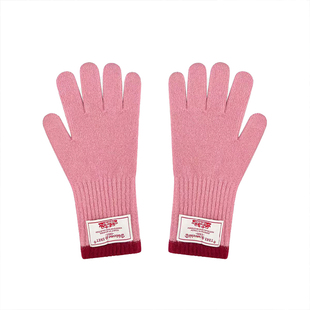 韩系多色高级感羊毛针织可触屏手套女秋冬季保暖百搭舒适分指五指