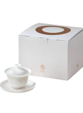 万仟堂高档白瓷盖碗轻奢泡茶碗