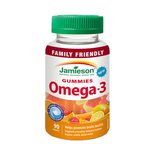 Jamieson健美生儿童深海鱼油软糖omega3混合水果味含DHA EPA 90粒