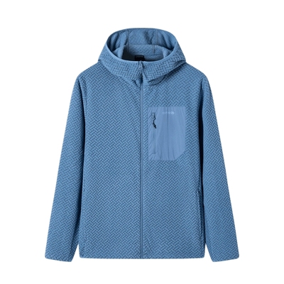 outdoor products 秋冬新品抓绒外套男吸湿保暖提花摇粒绒外套