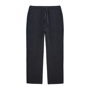 【极简极奢】高档厚款羊毛羊绒混纺 松紧腰直筒针织休闲裤 DBL131