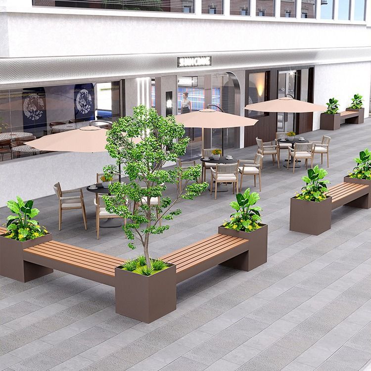 花箱坐凳围栏卡座花槽铁艺长方形庭院户外花盆阳台不锈钢可组合