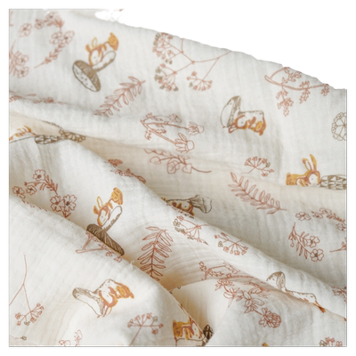 纯棉双层纱布皱布布料全棉