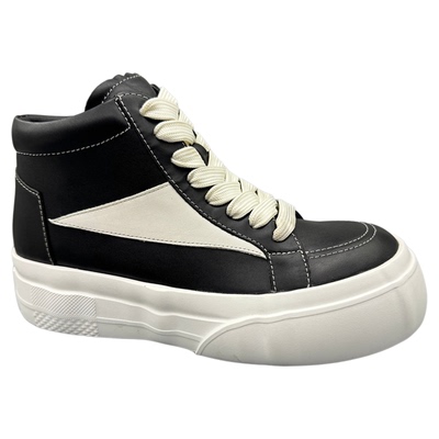 潮流真皮男高帮鞋厚底轻便老爹鞋