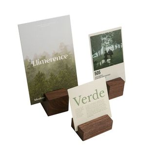 实木底座照片婚礼年会议嘉宾席位立式牌留言标签便签桌面相片摆件蛋糕烘培展示支架明信名片台卡黑胡桃榉木质