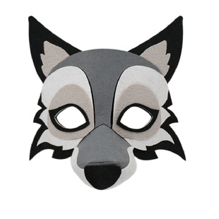 成人儿童大灰狼装扮套装尾巴面具三件套亲子互动派对表演玩具道具