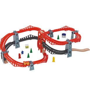 木质轨道环形套装火车玩具拼装积木轨道场景玩具益智兼容BRIO