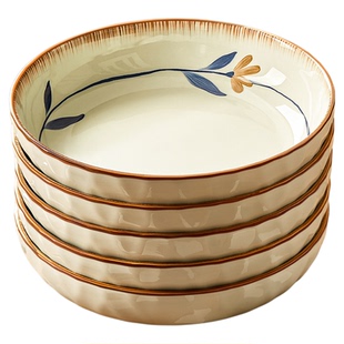 釉下彩深盘日式盘子菜盘家用2026新款陶瓷碗碟餐具高级感碟子餐盘