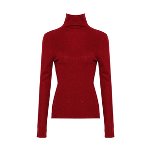 DPLAY2025年春季新款红色针织衫内搭高级感洋气独特气质上衣女