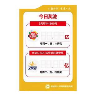 亚克力大乐透七星彩开奖公告牌宣传海报体彩店可擦写公示牌定制