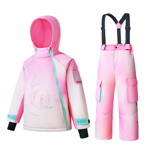 【自营】KK树儿童滑雪服男女童分体上衣滑雪裤子专业套装防水保暖